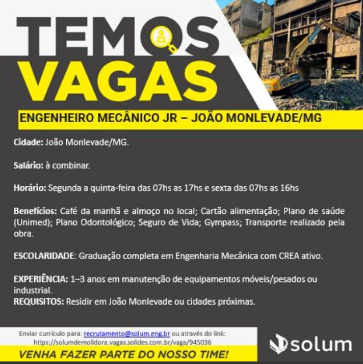 Foto: VAGAS em João Monlevade